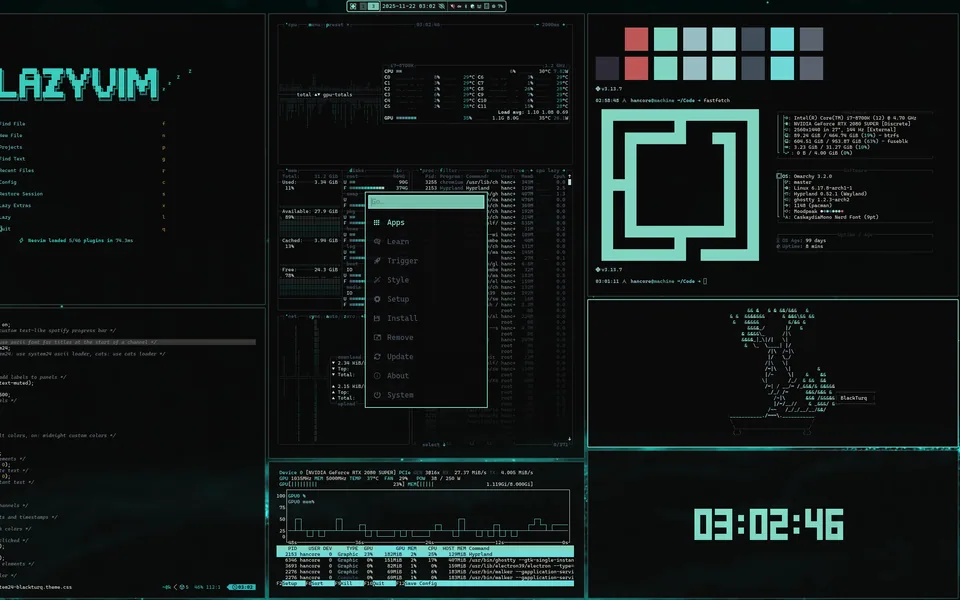 Blackturq screenshot as published by HANCORE-linux