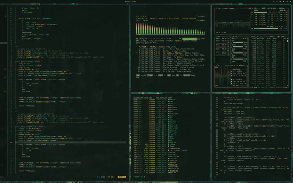 Evergreen screenshot as published by bjarneo