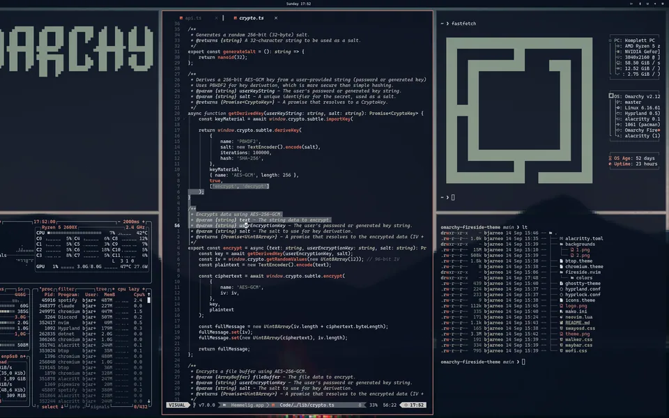 Fireside screenshot as published by bjarneo