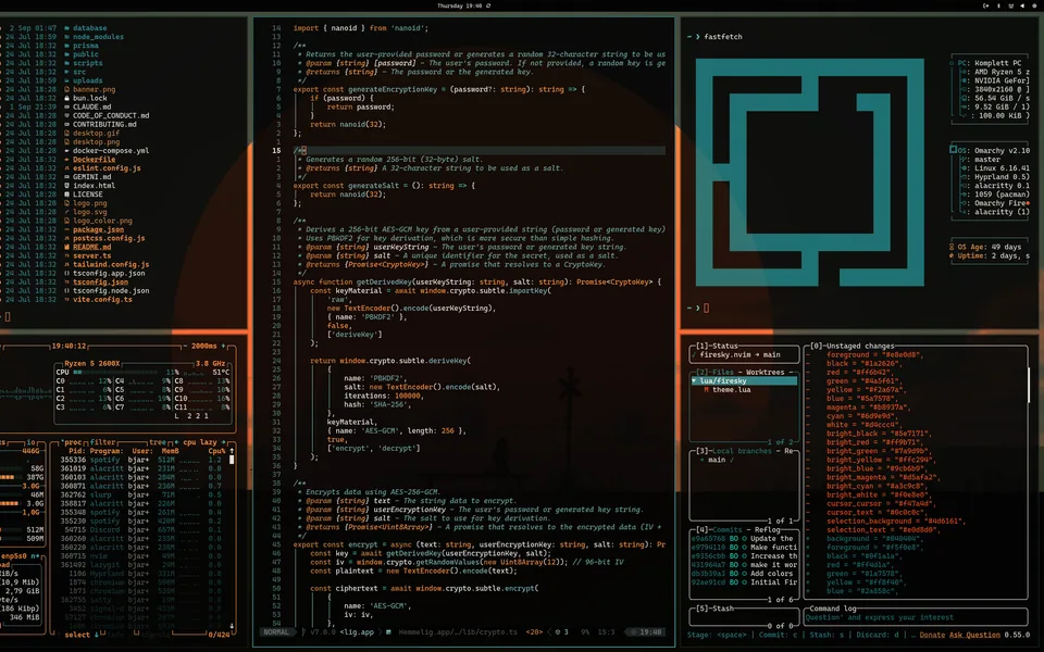 Firesky screenshot as published by bjarneo