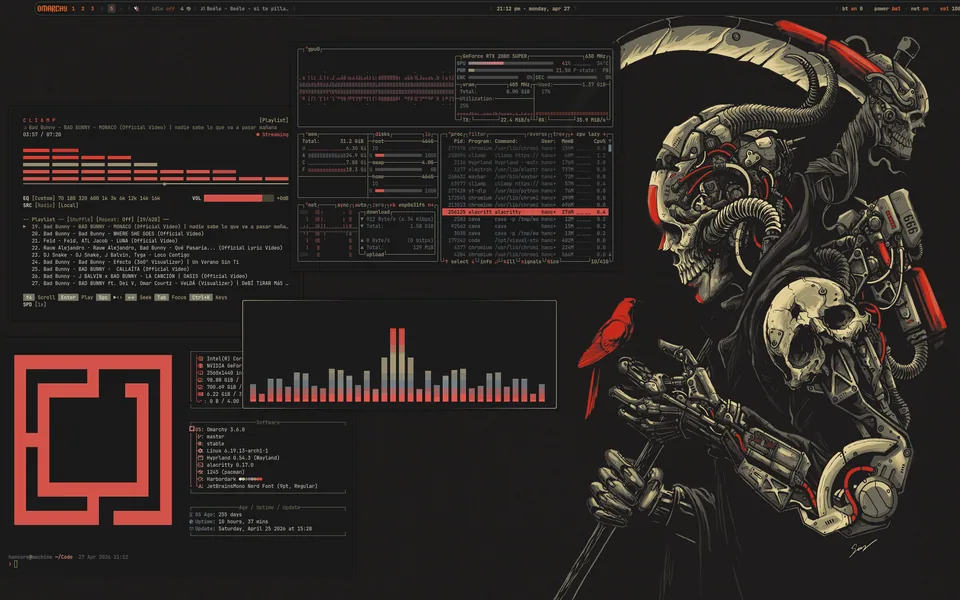 Harbordark screenshot as published by HANCORE-linux