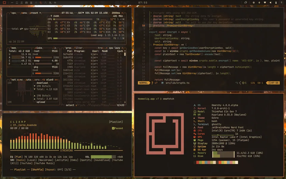 Ochre screenshot as published by bjarneo