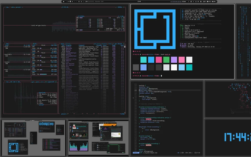 Oxocarbon screenshot as published by HANCORE-linux