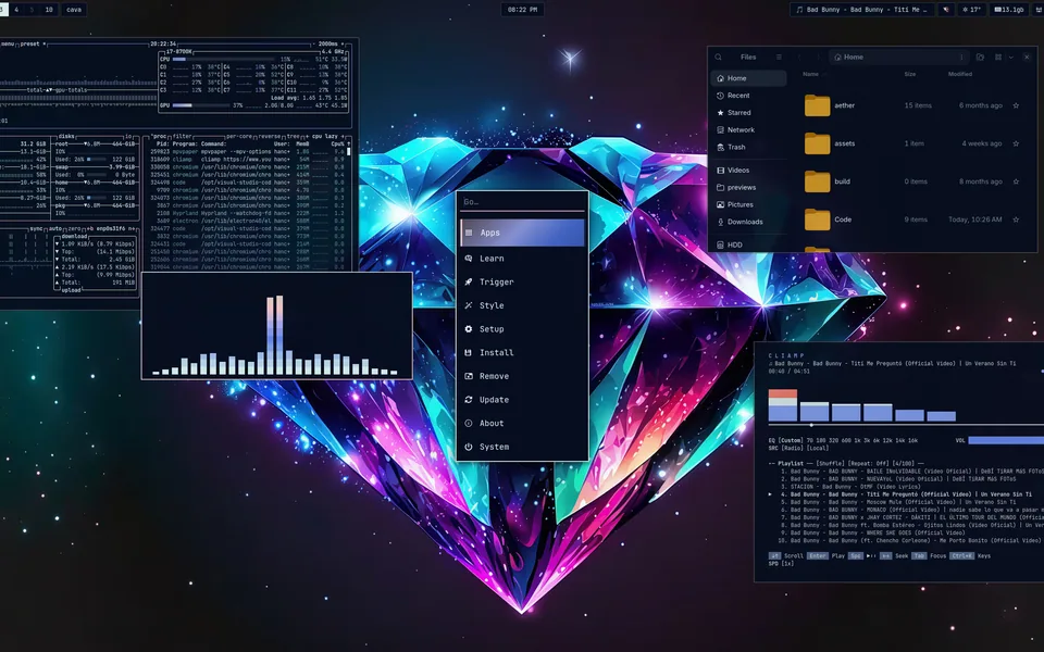 Sapphire screenshot as published by HANCORE-linux